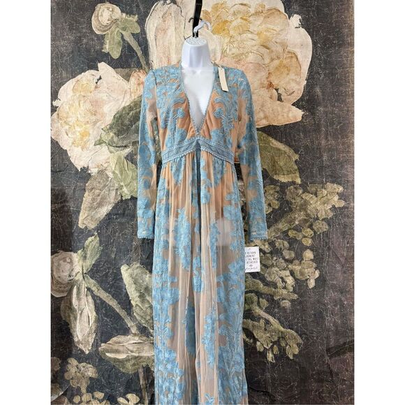 New Free People For Love & Lemons Temecula Maxi Dress Size L - Picture 4 of 9